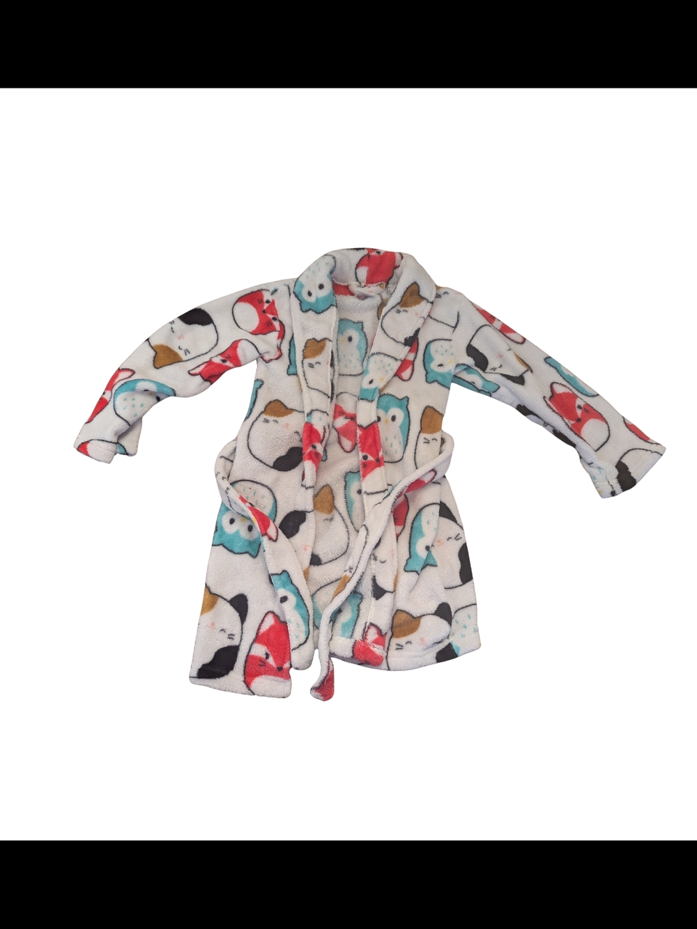 EUC Squishmallows Girls 6 Small Plush Bathrobe All Over Print